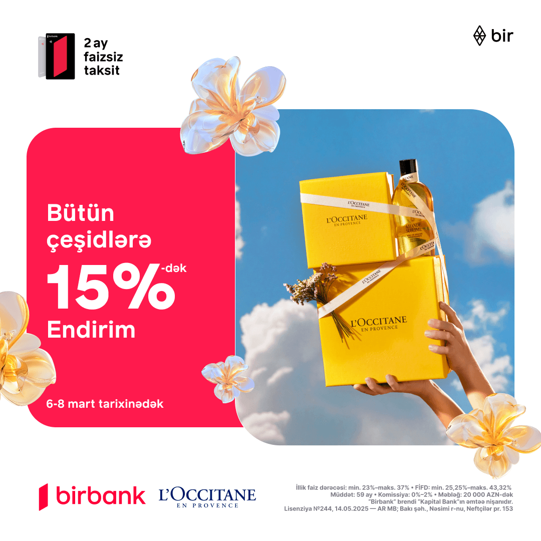 L'Occitane mağazalarında 8 Marta özəl sərfəli hədiyyə dəstləri!