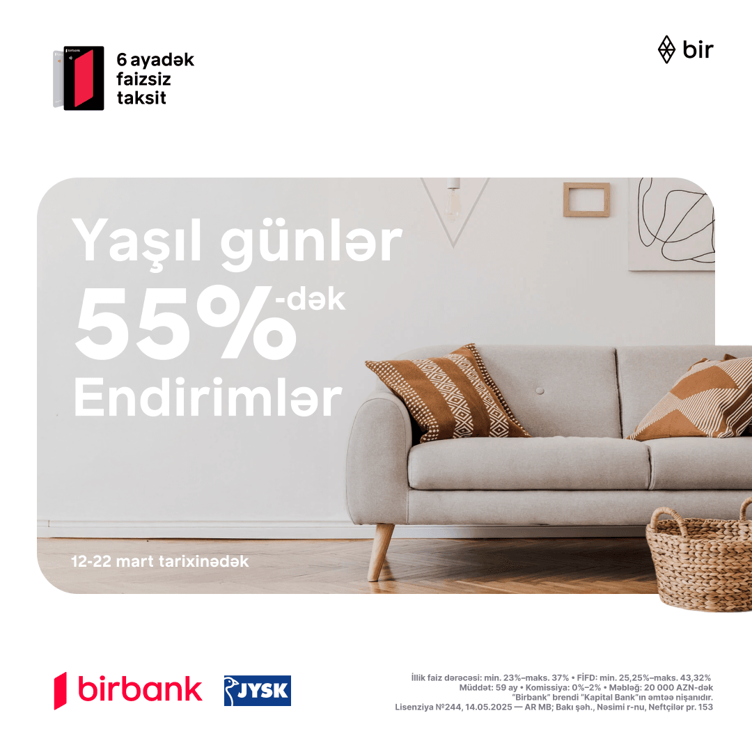 JYSK mağazalarında “Yaşıl Günlər” kampaniyası başladı!