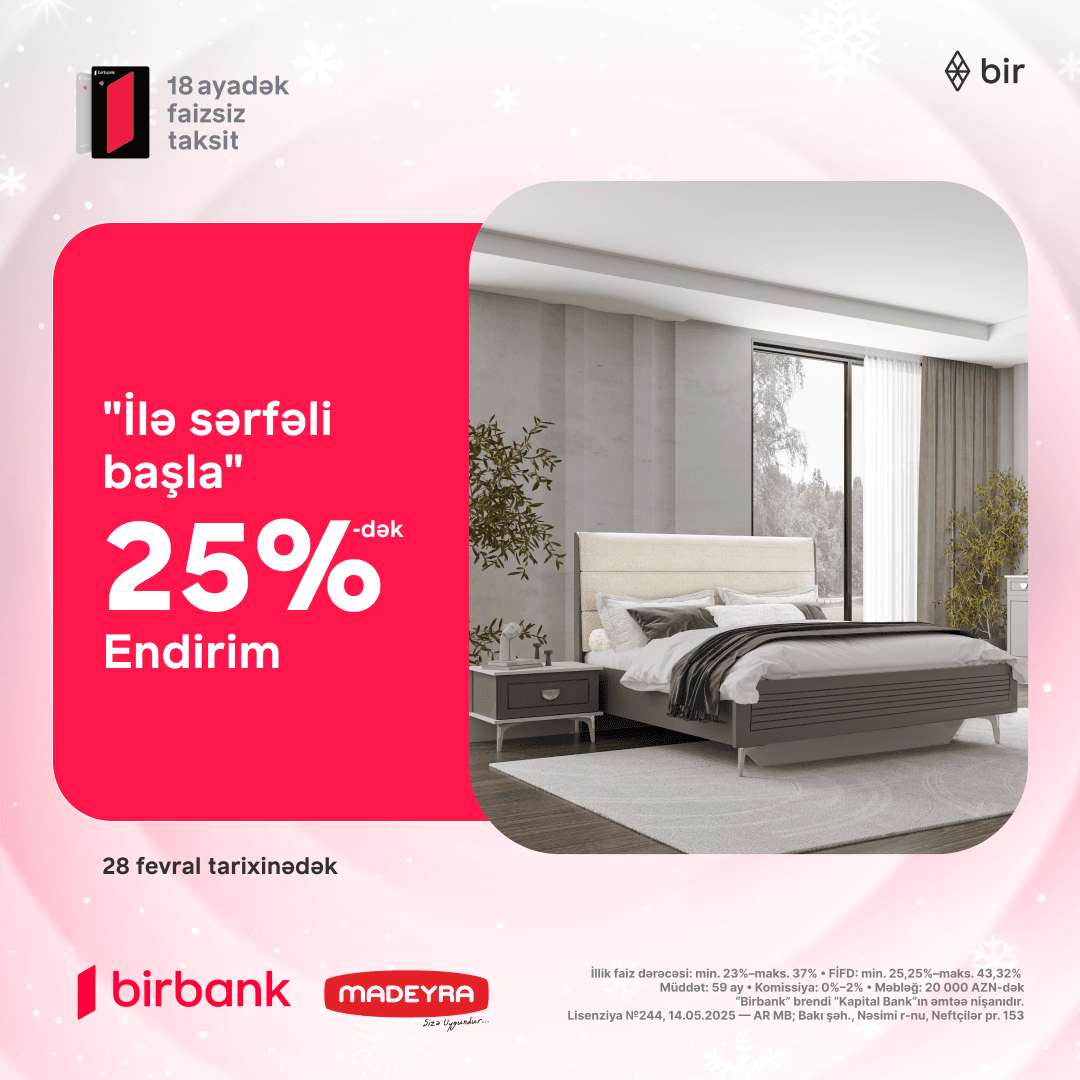 Mebellər endirimlərlə dəyişir, evinizə yeni bir rahatlıq gəlir!   