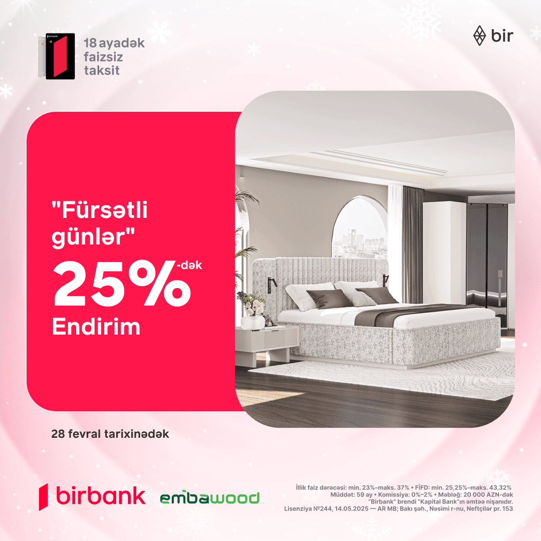 İndi mebelləri yeniləmək üçün "Fürsətli günlər" var! 