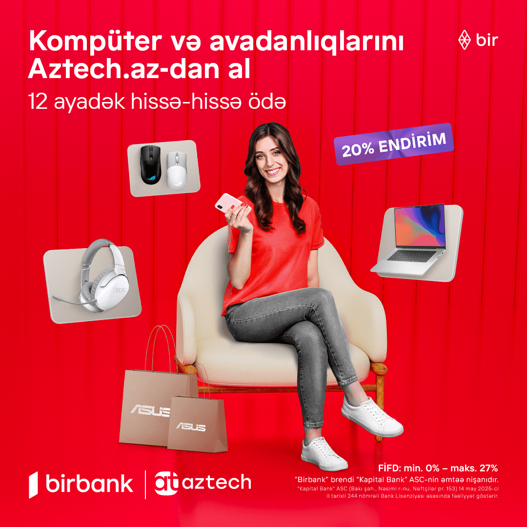 Notbuk və kompüter alış-verişini Aztech.az-dan endirimlə əldə edin!