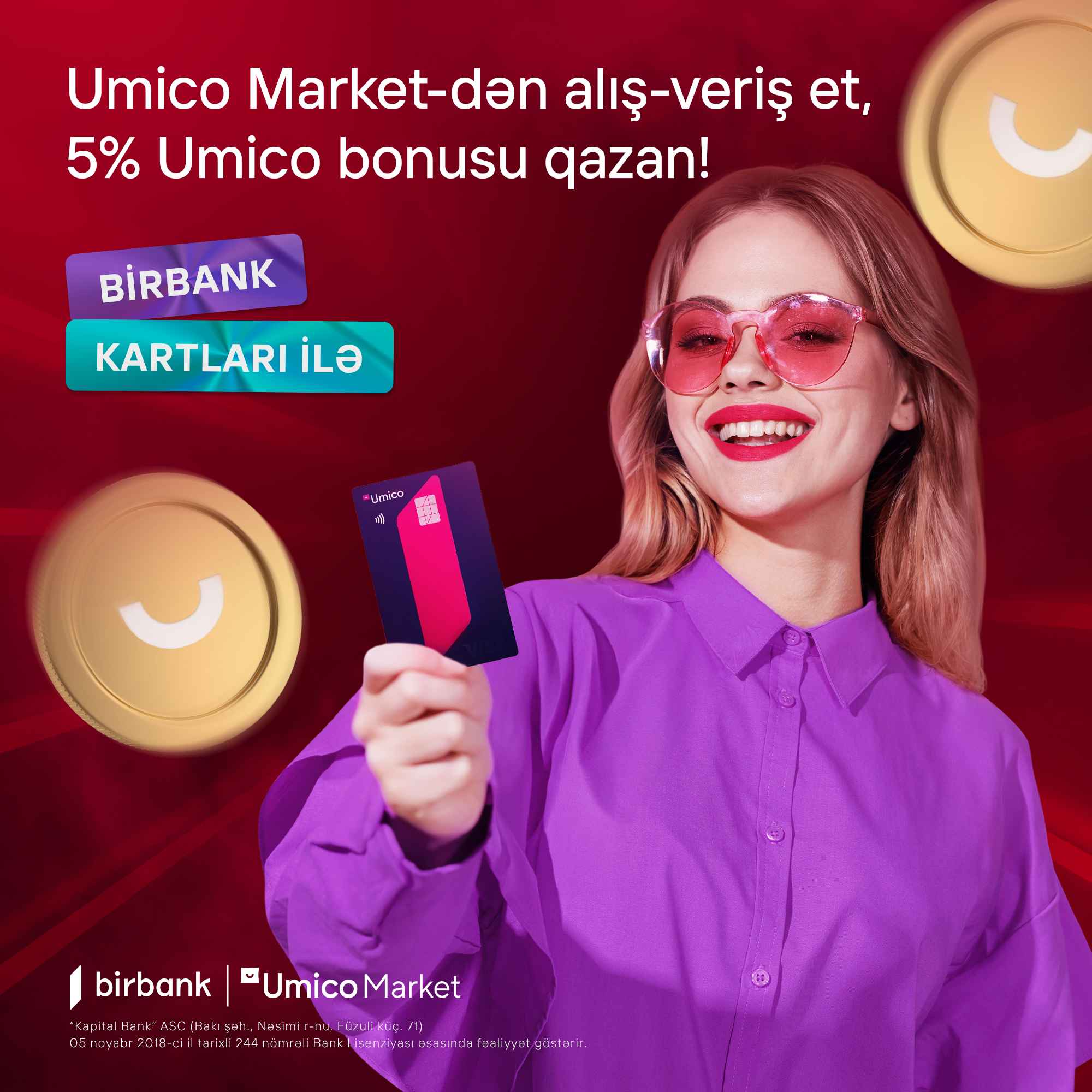UMİCO MARKET-DƏ BİRBANK KARTLARI İLƏ ÖDƏNİŞLƏRDƏ 5% UMICO BONUSU