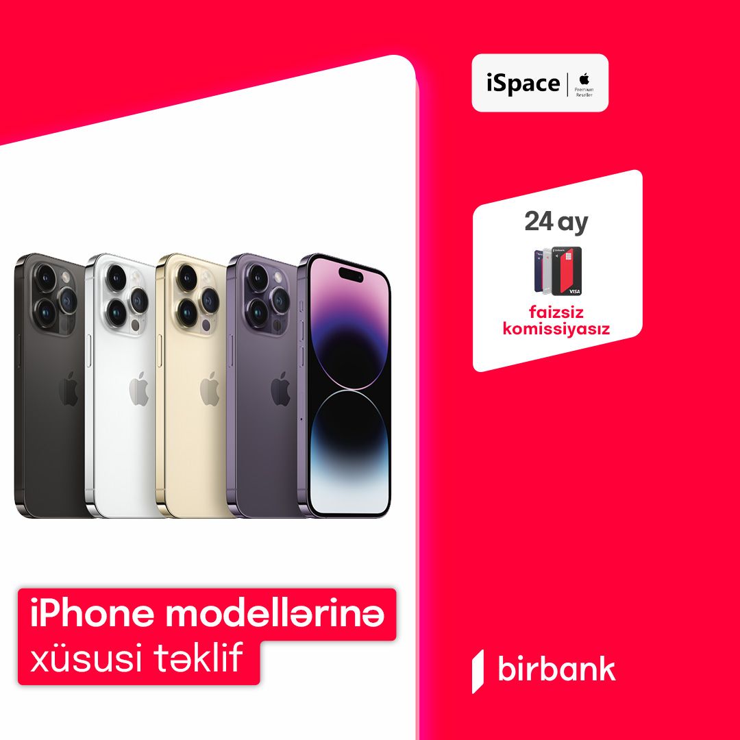 iSpace.az-də Birbank kartı ilə 24 aylıq faizsiz taksit
