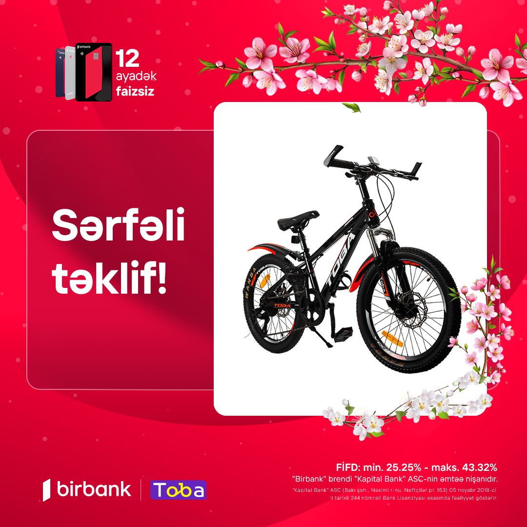 İndi skuter və velosipedləri 12 aylıq taksitlə əldə edəcəksən 🚲