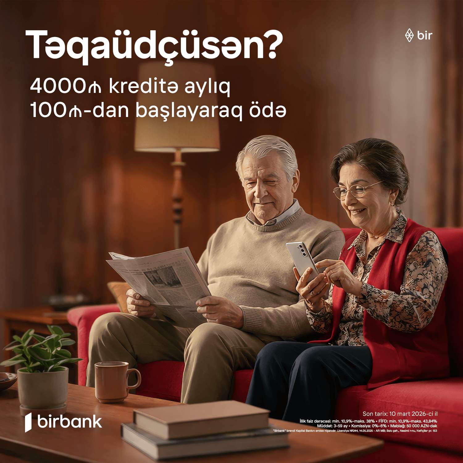 Təqaüdçülərə özəl sərfəli kredit kampaniyası başladı!