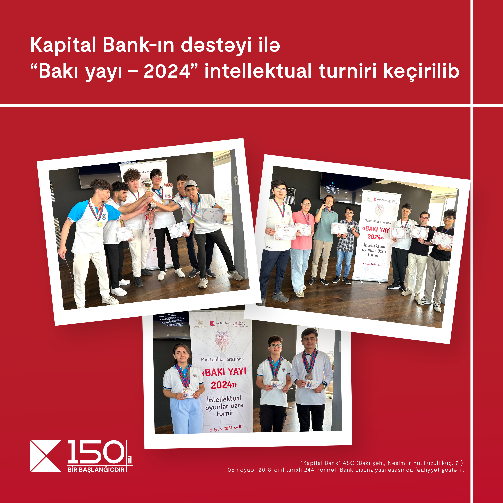 “Baku Summer-2024” Cup hosted with Kapital Bank’s support