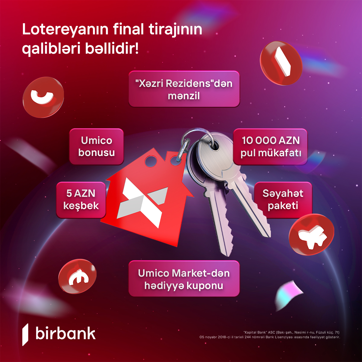 Birbank-ın "10 001 hədiyyə" lotereyasının final tirajı yekunlaşdı: Mənzilin sahibi bəlli oldu
