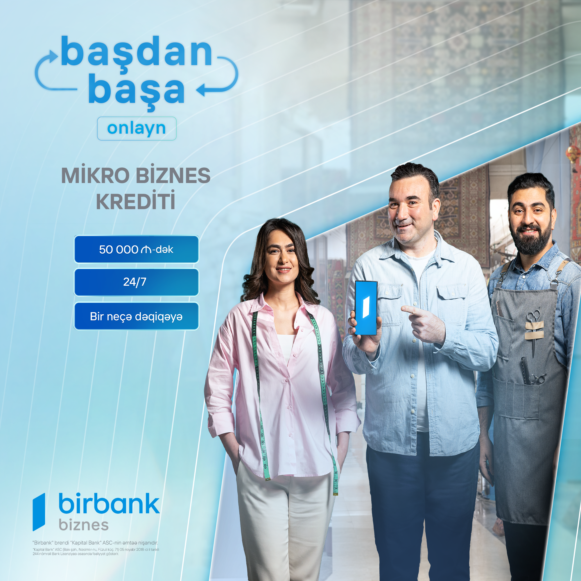 Birbank Biznes-dən 50 000 AZN-dək zaminsiz və başdan-başa onlayn kredit imkanı