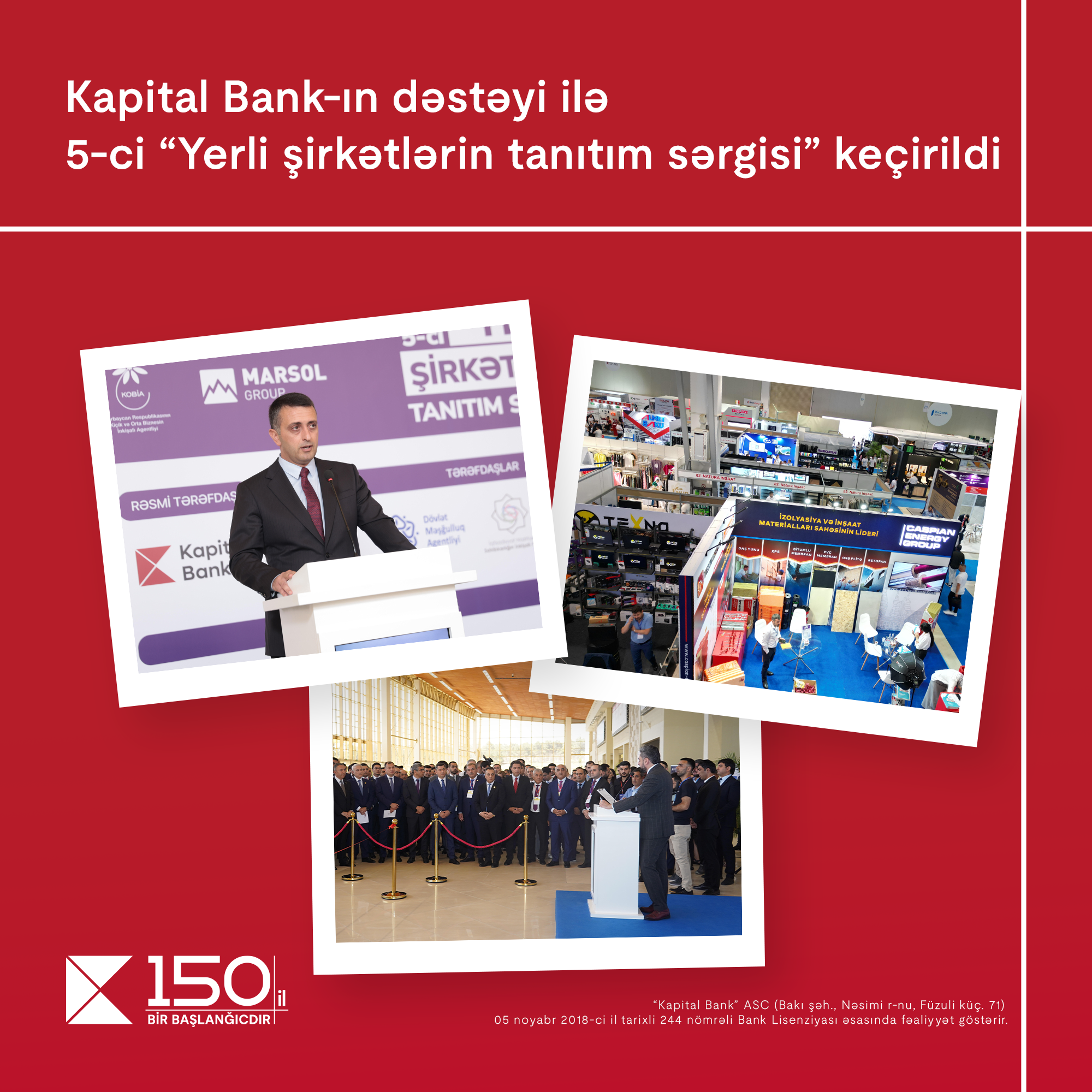 При партнерстве Kapital Bank в Баку прошла «Выставка по продвижению местных компаний»