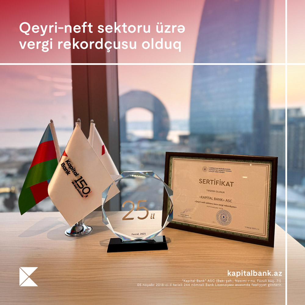 Kapital Bank recognized as the top taxpayer in the non-oil sector