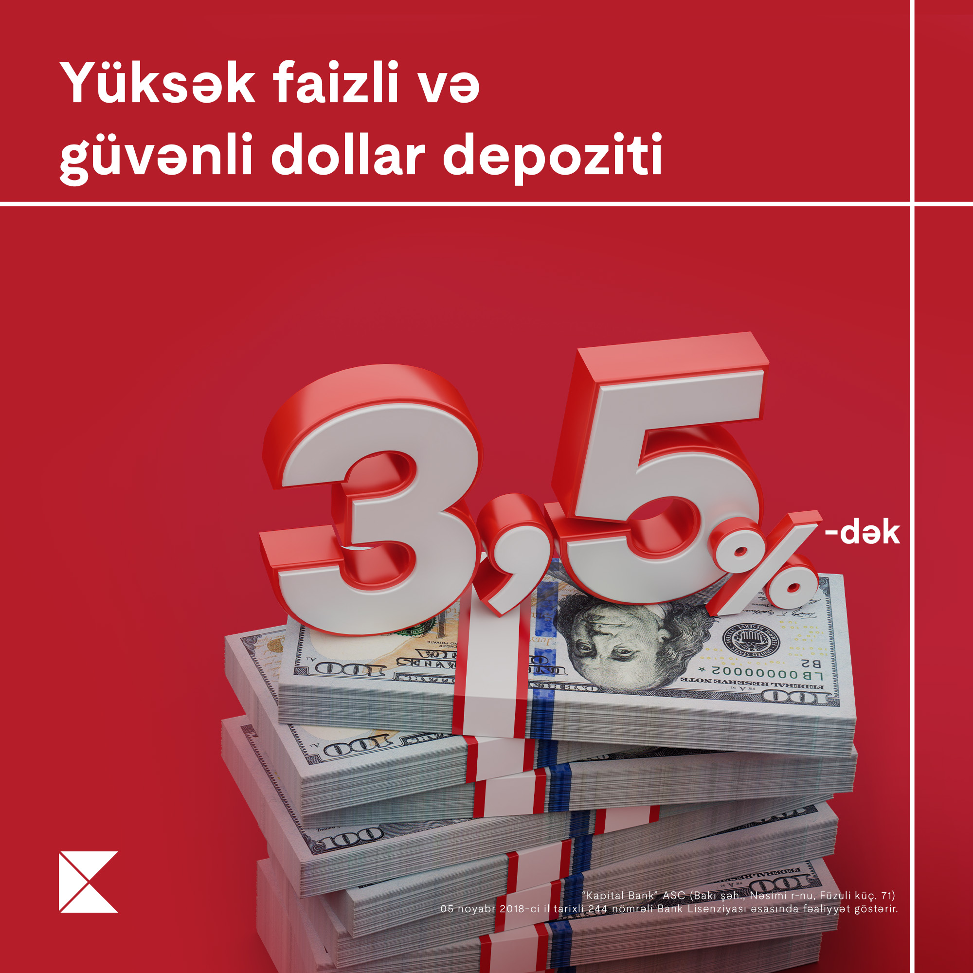 Kapital Bank USD deposits are advantageous