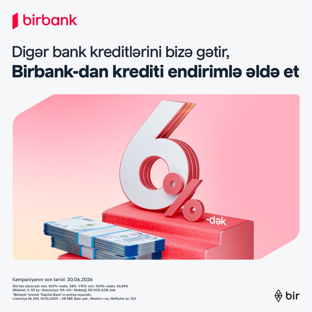 Kreditlərini yenilə, daha az ödə!